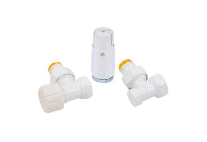 Комплект Schlosser DN15 GZ1/2 × GW1/2 угловой с головкой Мини M30×1,5, Белый