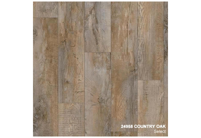 Купить дизайнерское ПВХ покрытие с фаской 24958 Country Oak с доставкой и установкой в Хабаровске