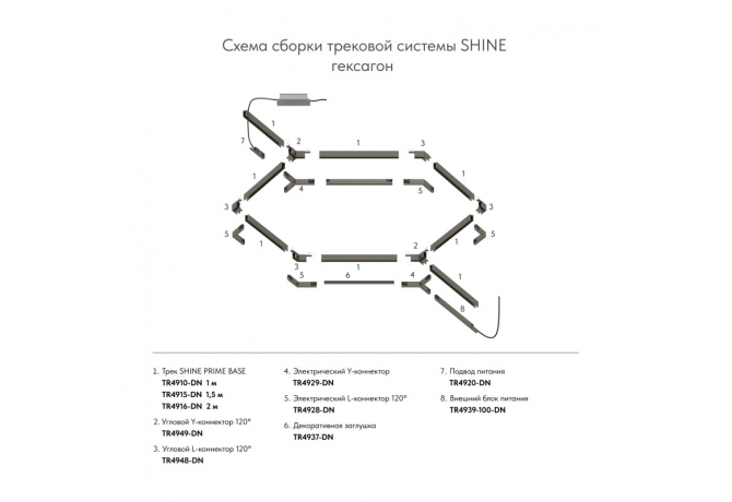 Шинопровод Denkirs SHINE PRIME BASE TR4915-DN