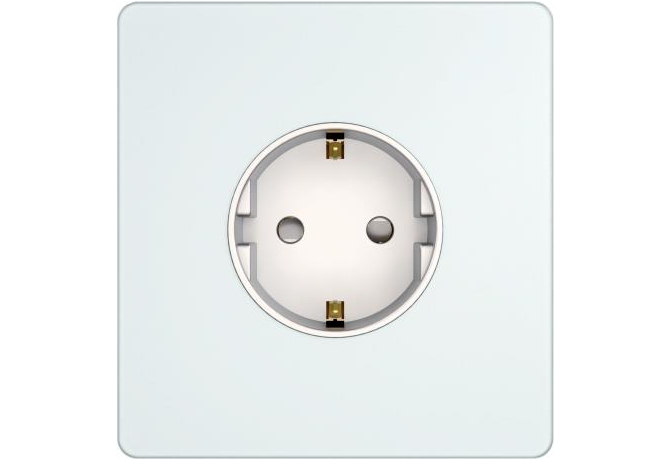 Розетка с заземлением и шторками Systeme Electric Infinity, Стальное небо, FSE001145