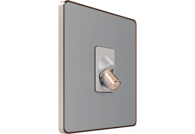 Телевизионная розетка TV/FM/SAT Systeme Electric Infinity, Стальное небо, FSE001198