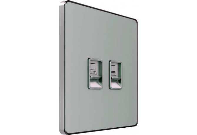 Компьютерная розетка RJ45 Cat.6, 2 порта Systeme Electric Infinity, Таежное утро, FSE000888