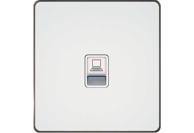 Компьютерная розетка RJ45 Cat.5e, 1 порт Systeme Electric Infinity, Стальное небо, FSE001183