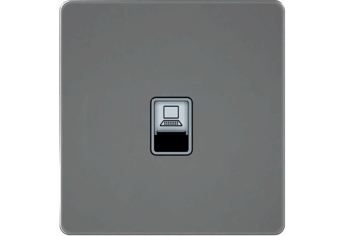 Компьютерная розетка RJ45 Cat.6, 1 порт Systeme Electric Infinity, Полярная ночь, FSE001086