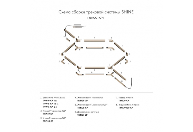 Коннектор Denkirs SHINE PRIME BASE TR4929-CP