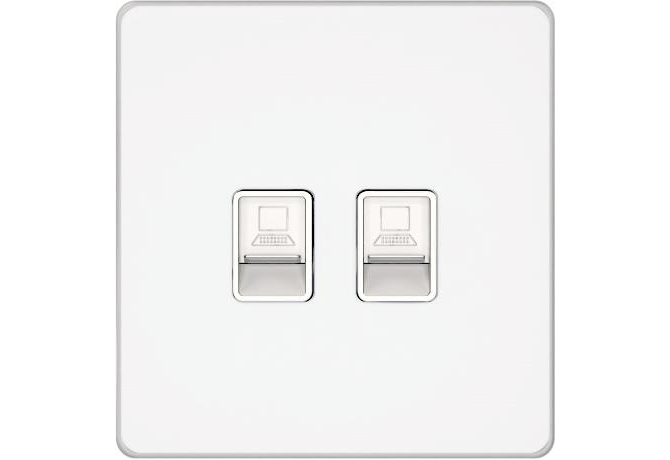 Компьютерная розетка RJ45 Cat.5e, 2 порта Systeme Electric Infinity, Арктический лед, FSE000185