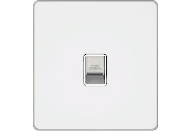 Компьютерная розетка RJ45 Cat.5e, 1 порт Systeme Electric Infinity, Арктический лед, FSE000183