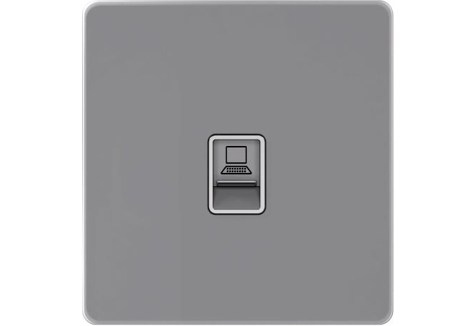 Компьютерная розетка RJ45 Cat.5e, 1 порт Systeme Electric Infinity, Вулканический пепел, FSE000783