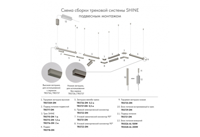 Подвод питания Denkirs SHINE BASE TR5717-DN